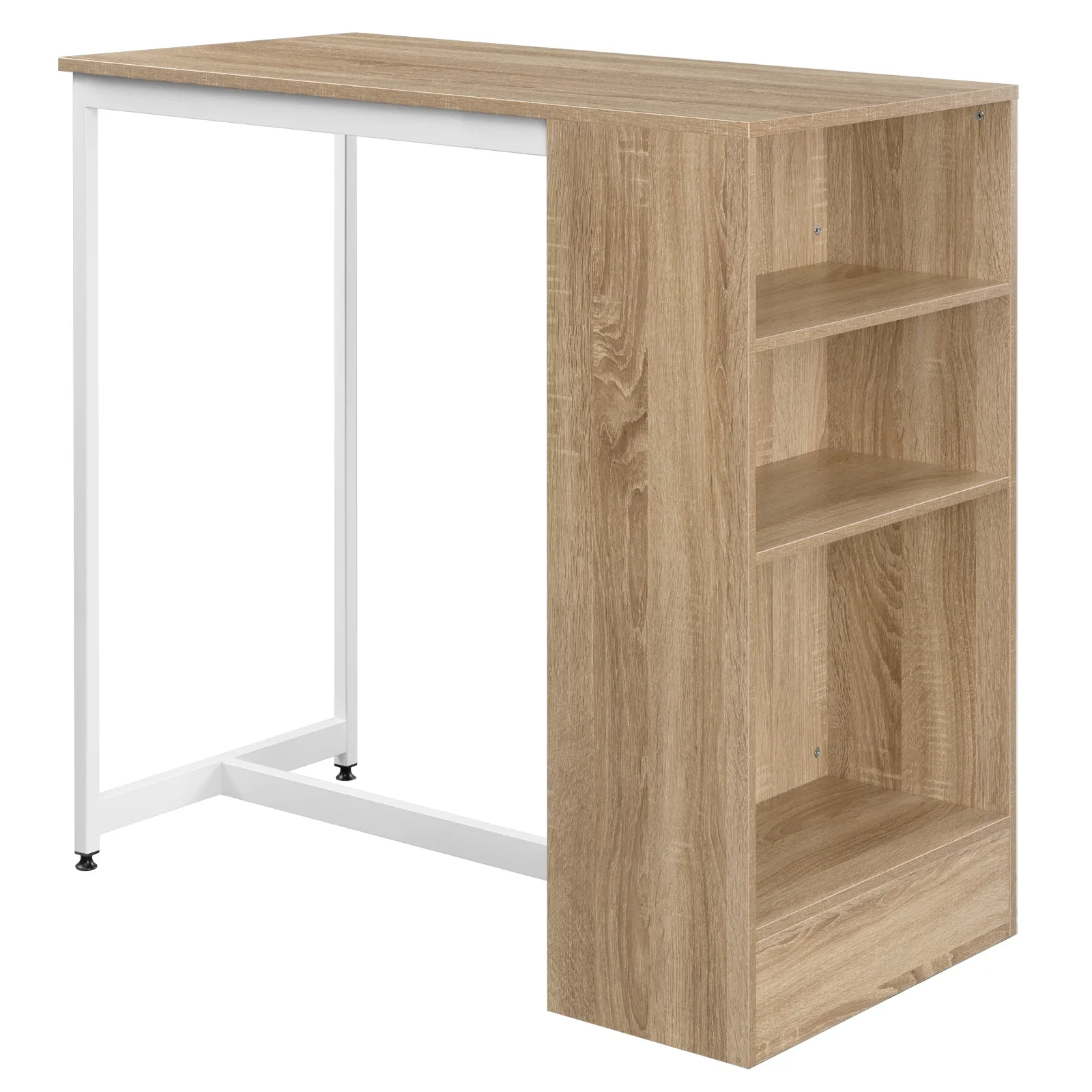 Table de BCURavec 3 Étagères, Table de Comptoir de Bar, Console Haute, Table Debout pour Thé, Café, Cocktail, Cuisine, ixà la Maison, 91x49x91cm