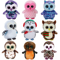 15cm Ty Beanie Big Eyes Soft Stuffed Dolls Plush Animal Toy Cute Owl Series Ornaments Gift Dolls Kids Boys Christmas Gift