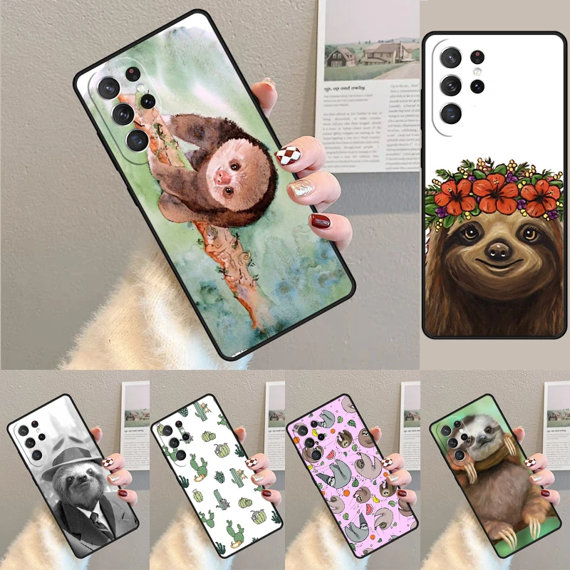 Cute Sloth Animal soft Phone Case for Samsung Galaxy note 10 pro S26 Ultra S23 S24 FE S25 S21 S22 PLUS shockproof Cove