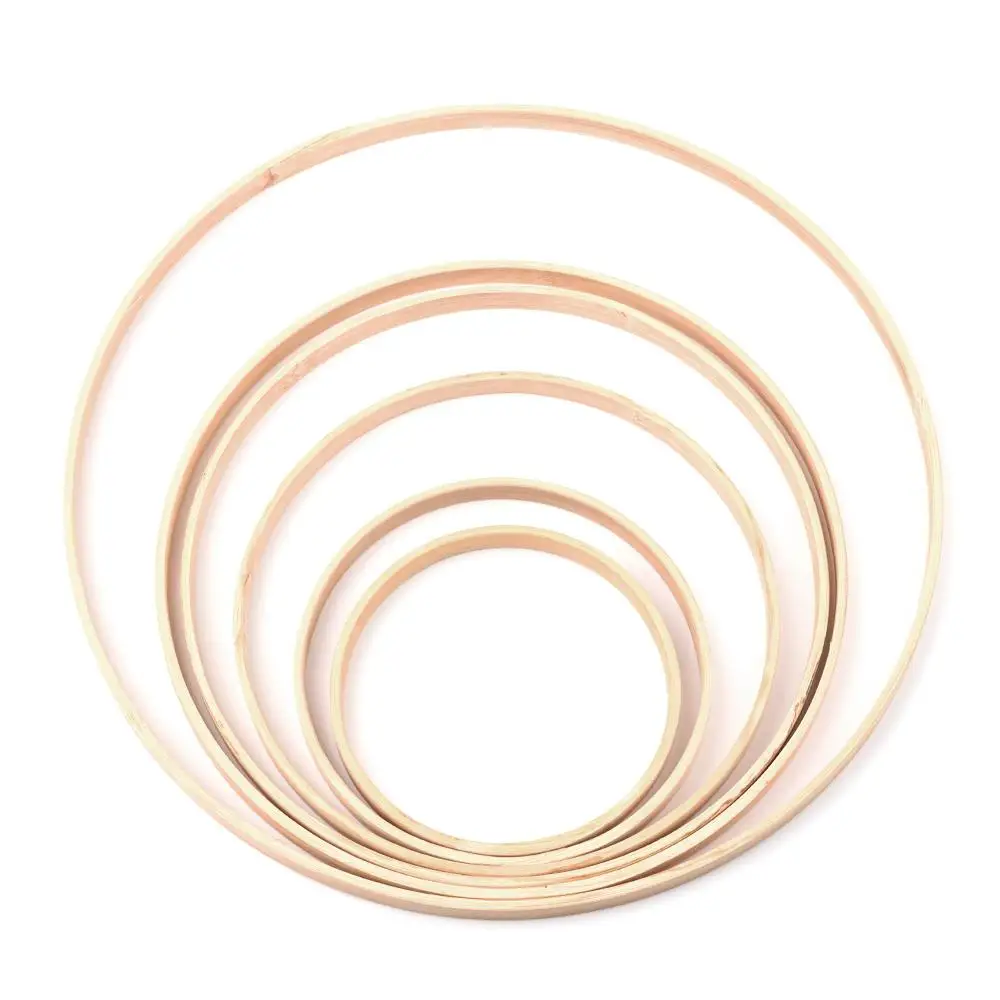 10Pcs Round Bamboo Hoop Dream Catcher Ring Round Wooden Bamboo Hoop DIY Crafts Tools 10/12/15/18/20/26cm