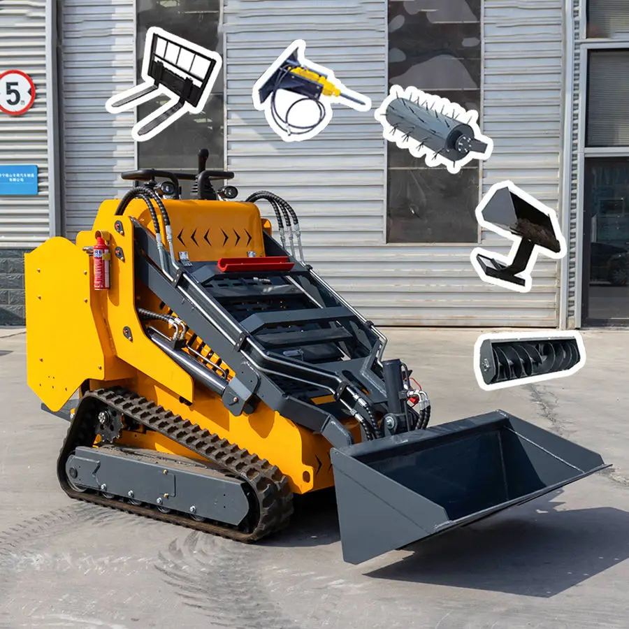 Garden Lawn Handling Activity Front Loader Mini Loader Skid Loaders with Compact Track Type Skid Steer Loader Drive