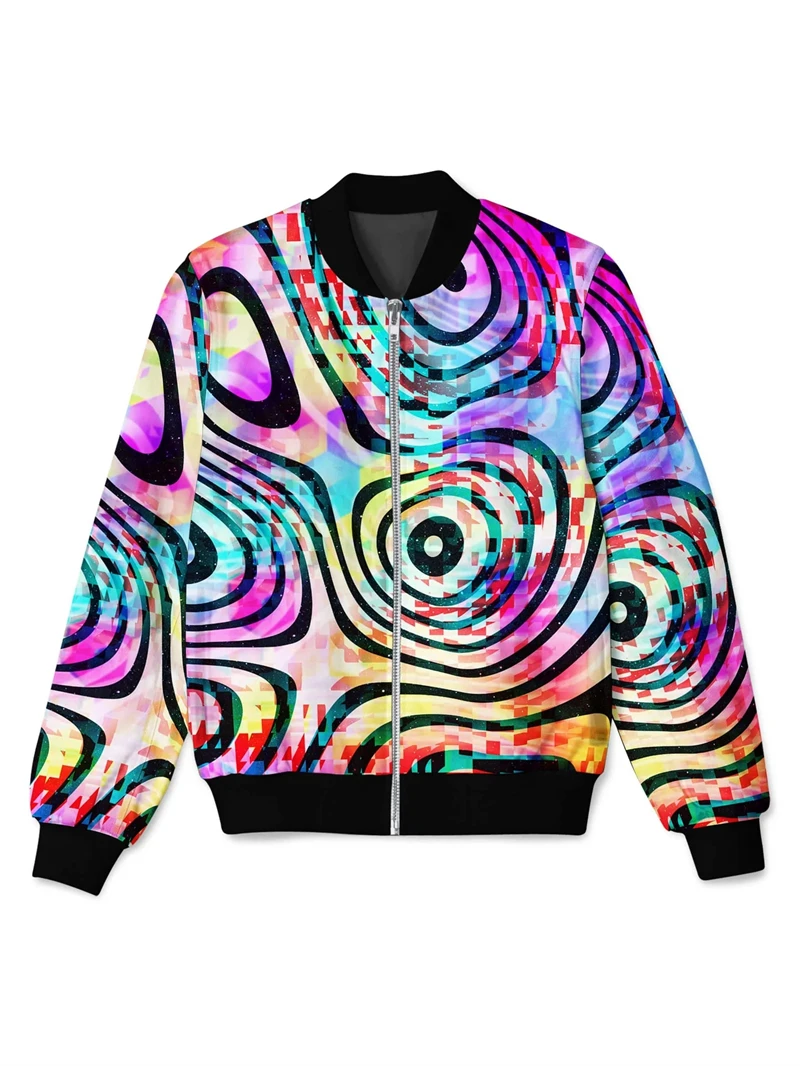 New Psychedelic Graphic Jacket Pop 3D Printed Zipper Men's Jackets Casual Overcoat Loose Kids Zip Up Coat Outdoor Sportwear Top