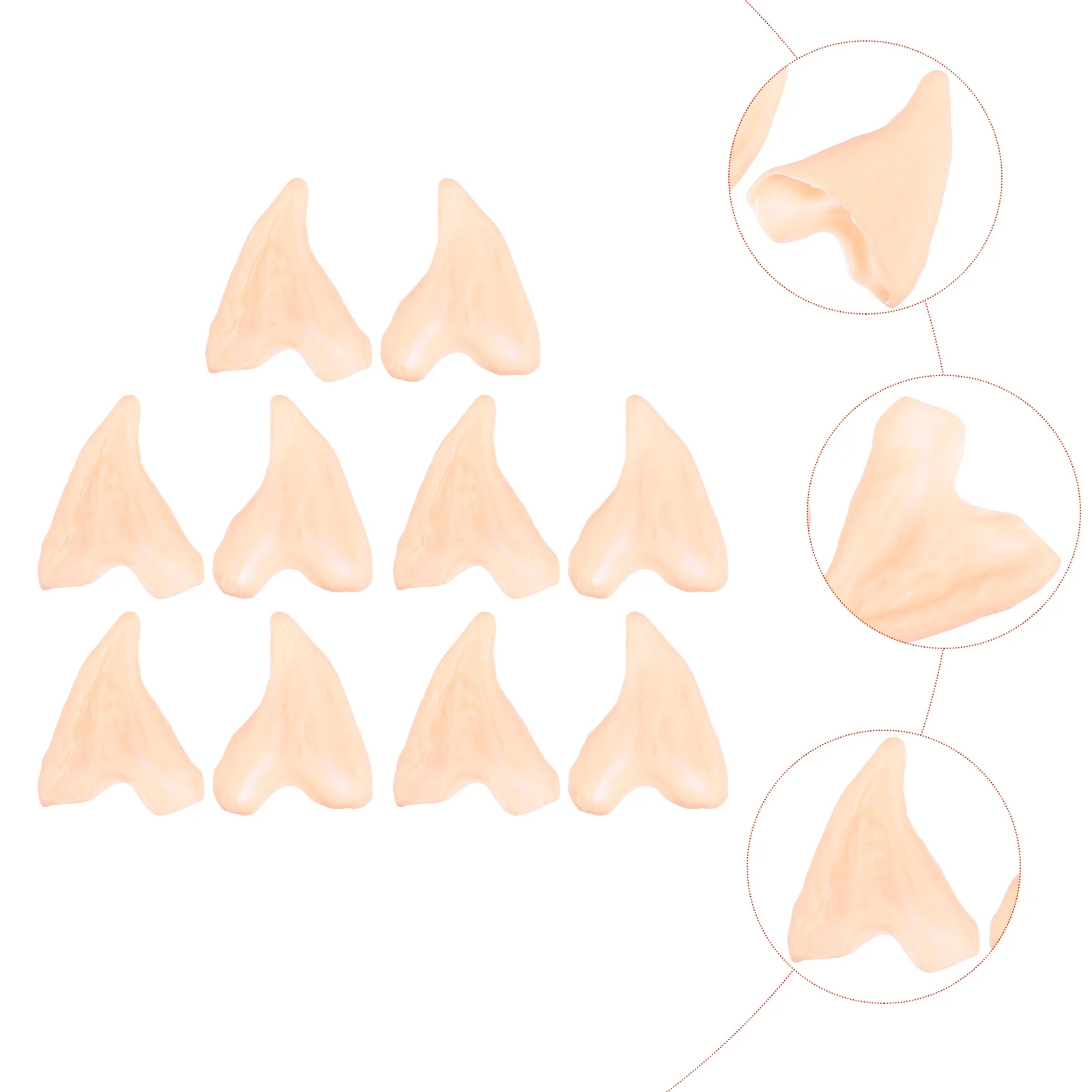 

10Pcs Latex Goblin Fake Ear Accessory Suitable Most Ear Sizes Eyelash Glue Double Sided Tape Stable Halloween Cosplay