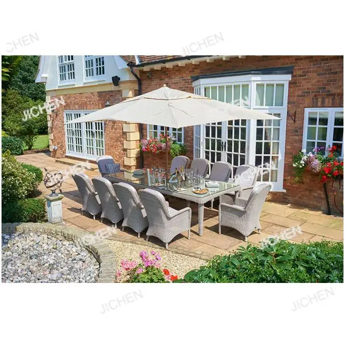 

JC Extra Large 10 Seater Banquet Dining Furniture Set Patio Table and Chairs