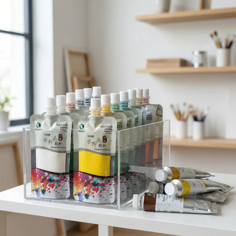 Gouache Paint Bag 100ml Extrusion Concentrated Gouache Paint Set Art Student for Beginners Painting Lovers