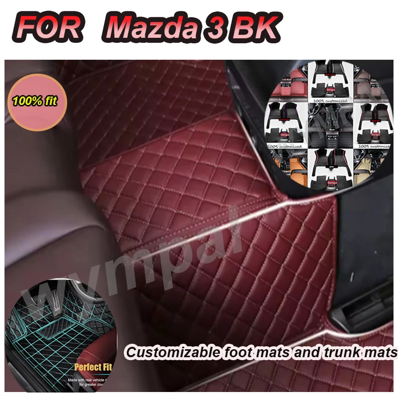 

LUXURY Custom Automotive Car Floor Mats For Mazda 3 BK 2003 2004 2005 2006 2007 Auto Luxury Leather