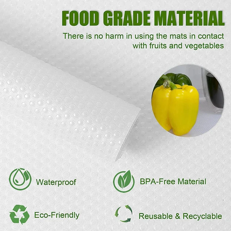 1roll EVA Waterproof Refrigerator Mat Washable Mildew Kitchen Pad Anti-oil Cabinet Drawer Placemat Antifouling Shelves Liner Pad