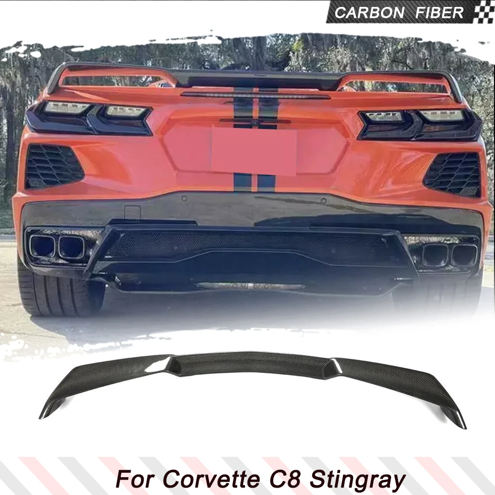 Carbon Fiber Rear Trunk Spoiler for Chevrolet Corvette Stingray C8 2-Door 2020-2024 High Wing Spoiler Rear Trunk Wing Spoiler