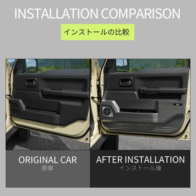 Car Door Kick Guard Full-Wrap Protection Scratch Guards Door Anti-kick Panel Covers for Jimny JB64 JB74 Accessories 2019-2024