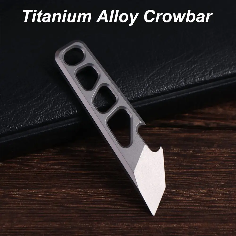 

Easy To Use 55mm Mini Pry Bar Multipurpose Portable Bottle Opener Durable TC4 Titanium Alloy Keychain Pendant Gifts