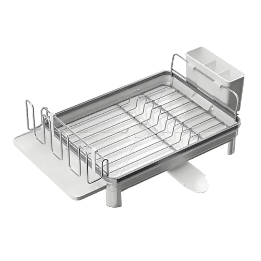 

Stainless steel kitchenware storage rack - large capacity kitchen countertop utensil drain with drain plate, utensil rack and de