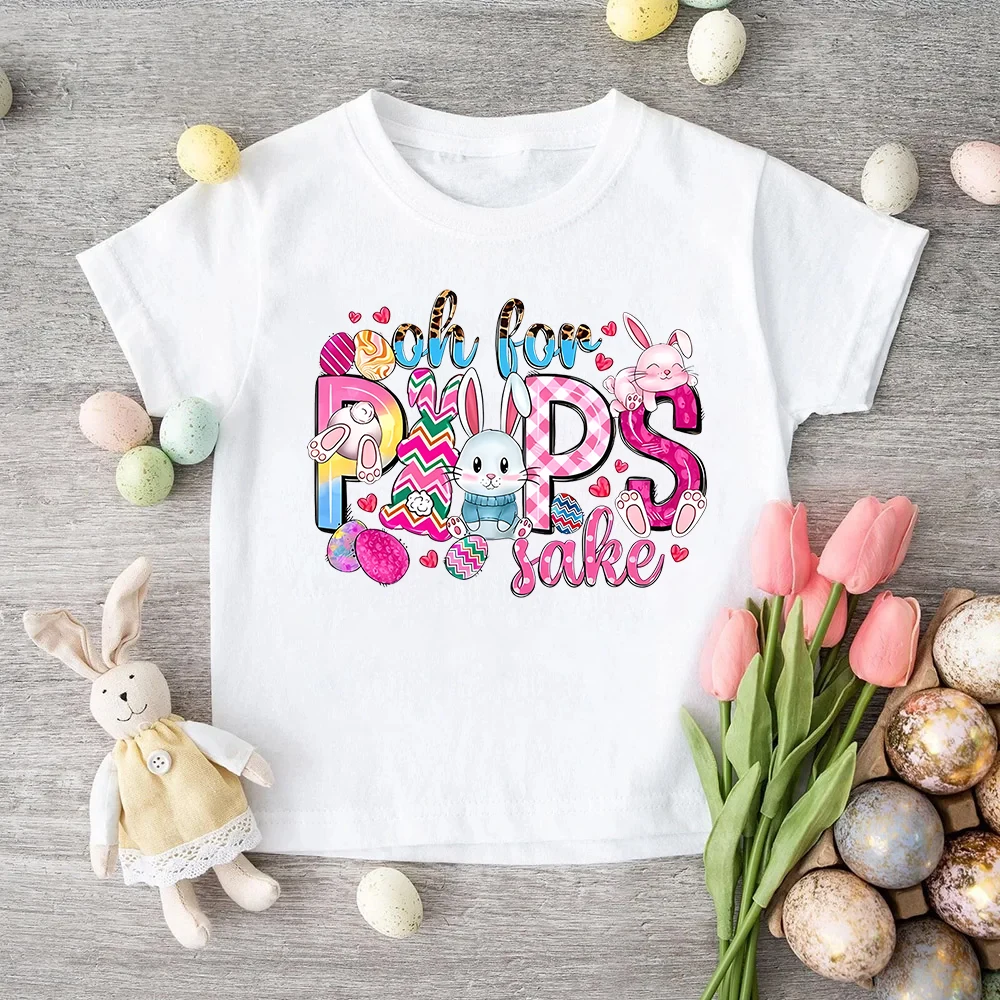 

Oh for Peeps Sake Print Easter Kids T-shirt Girls Boys Clothing Easter Party Kid Gift Shirt Toddler Outfits Short Sleeve Shirts