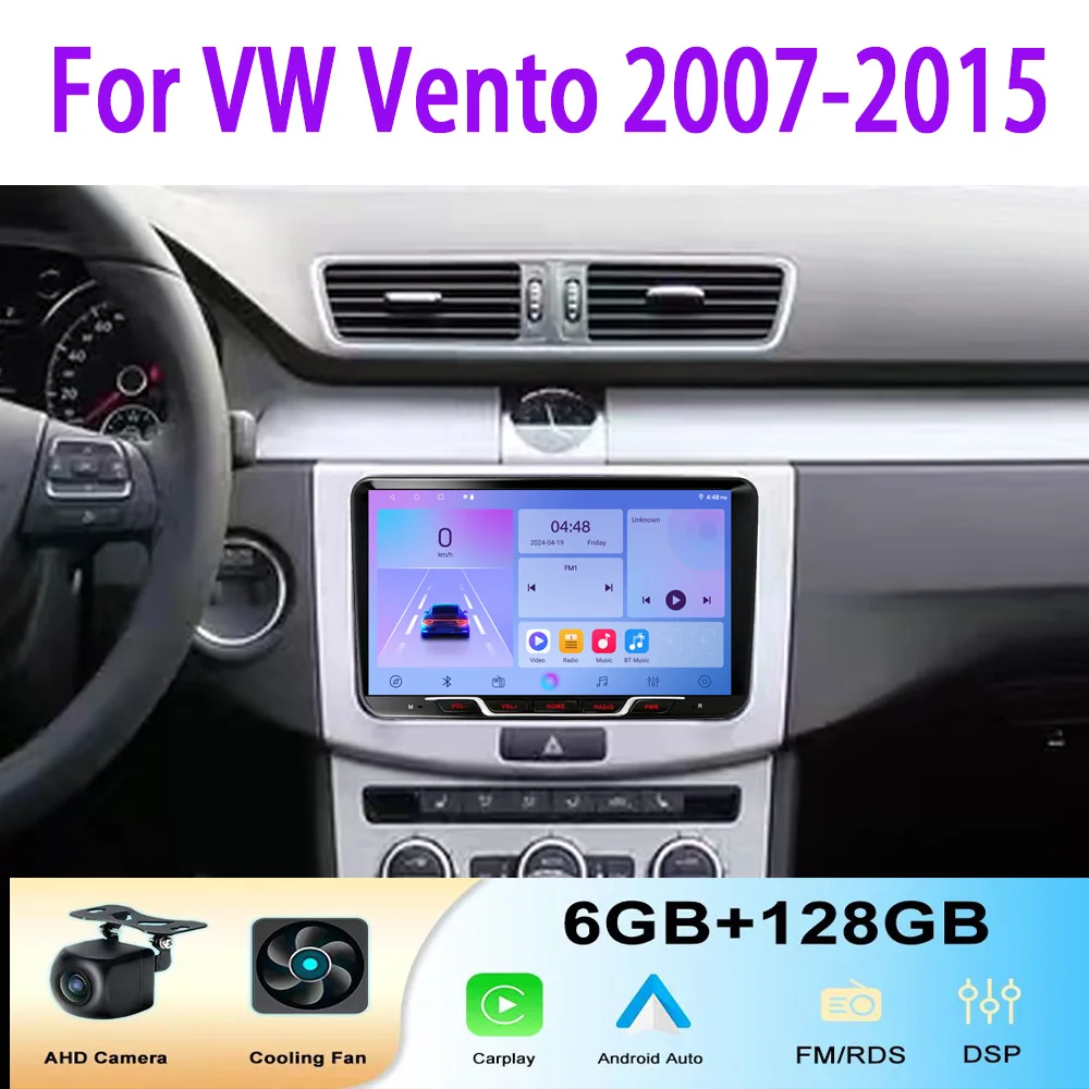 

9" Car Radio For VW Vento 2007-2015 Wireless Apple Carplay Android BT GPS Intelligent System Multimedia Player 6-128GB Head Unit