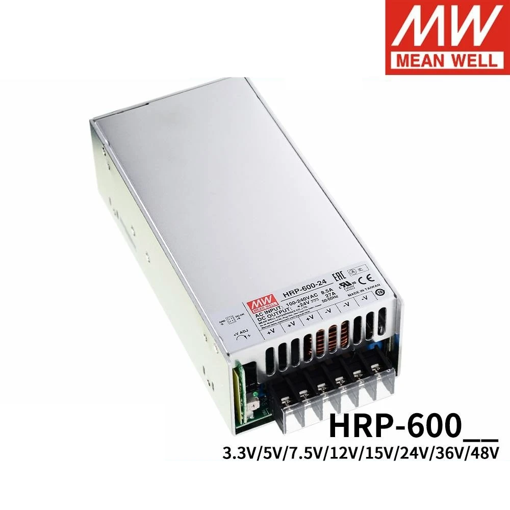 หมายถึงดี HRP-600-3.3 HRP-600-5 HRP-600-7.5 HRP-600-12 HRP-600-15 HRP-600-24 HRP-600-36 HRP-600-48ตัวจ่ายไฟแบบ PFC 24