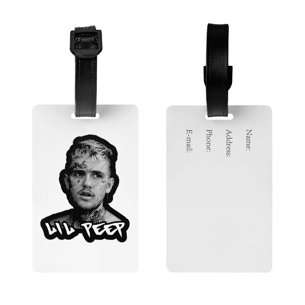 

Бирки для багажа с логотипом Lil Peep, аксессуары для чемоданов, бирка для ручной клади, держатель для этикеток, идентификатор, имя, адрес