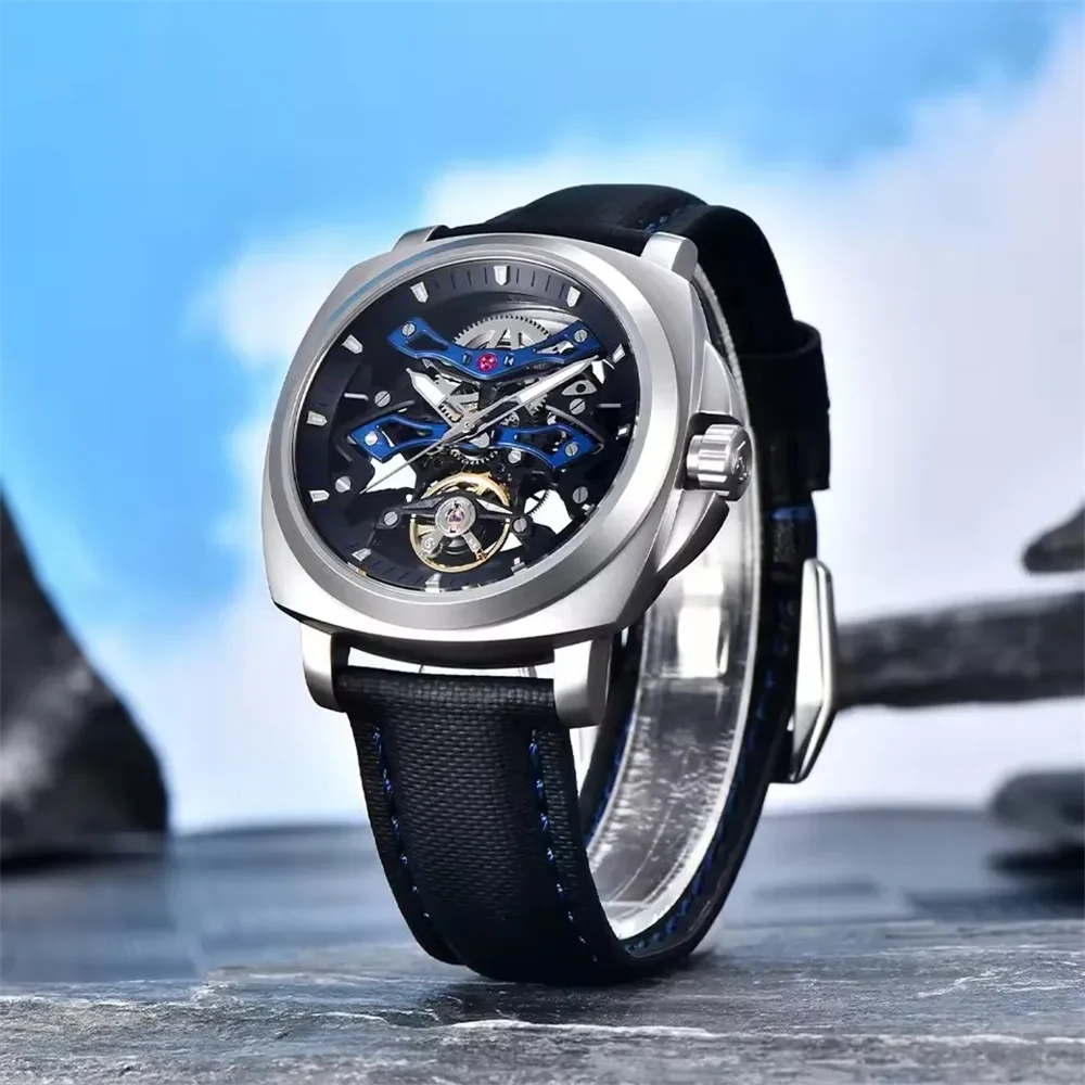 PAGANI DESIGN Новые 40 мм прозрачные турбийоны с полой задней частью, роскошные мужские часы, подарок, сапфировое стекло, ночник, мужские автоматические часы