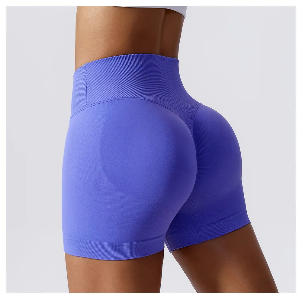 Peach Lifting Buttocks, European American Yoga Shorts, Elastic High Waisted Running Fitness Shorts, Tight Seamless