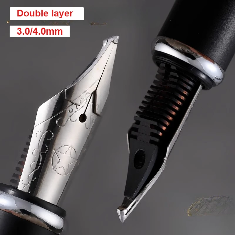 Jinhao 750 Handmade 4.0MM Extremely Thick Fountain Pen Double Layer Long Knife Nib Rounded Polished Nib for Calligraphy