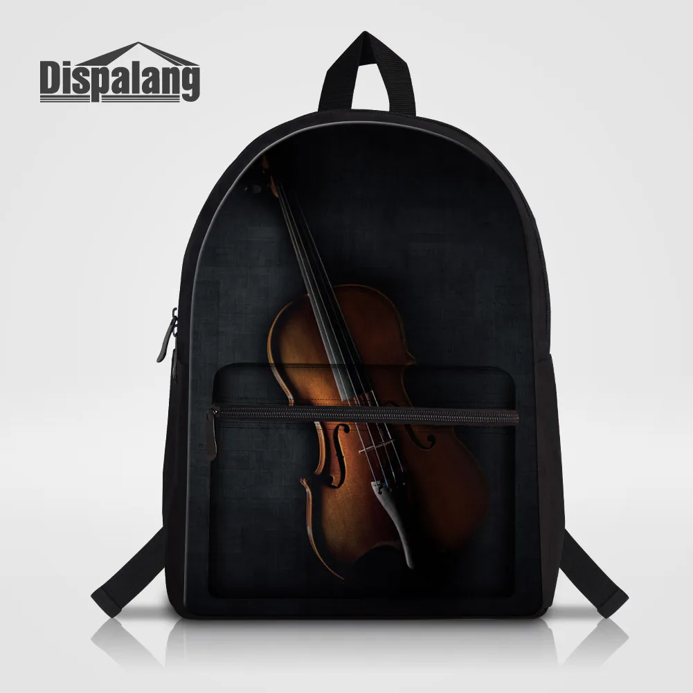 

3D Violin Children School Bags Musical Note Laptop Backpack For Teenage Boys Girls Canvas Bookbag Women Ipad Travel Schoolbag