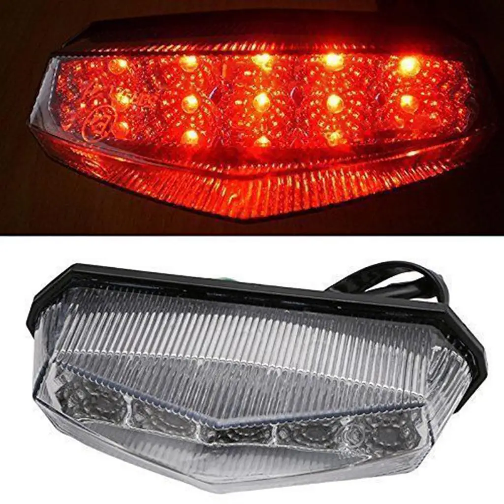 LED Integrated Motorcycle Brake Light Rear Running Turn Signal Lamp for Custom Bike Visibility