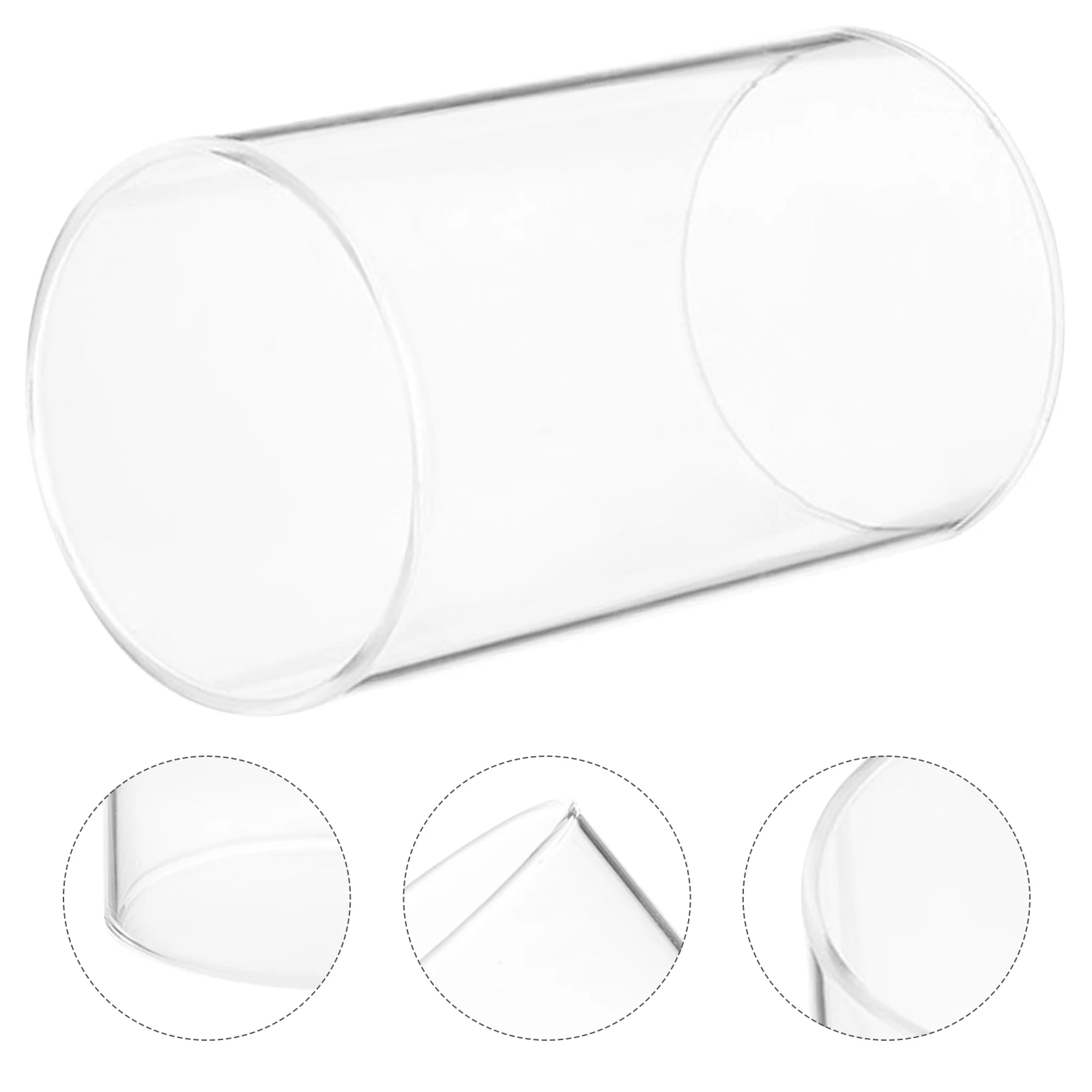 غطاء زجاجي شفاف على شكل اسطوانة حامل شموع زجاجي إبداعي فريد من نوعه لتزيين جو رومانسي للمنزل