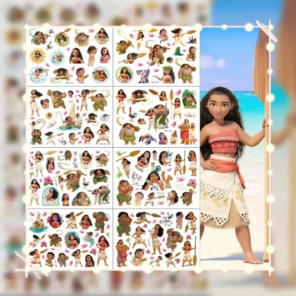 Moana Kids Temporary Tattoo Stickers Set - Cute Birthday Party Favors Children's Fun Decoration Supplies