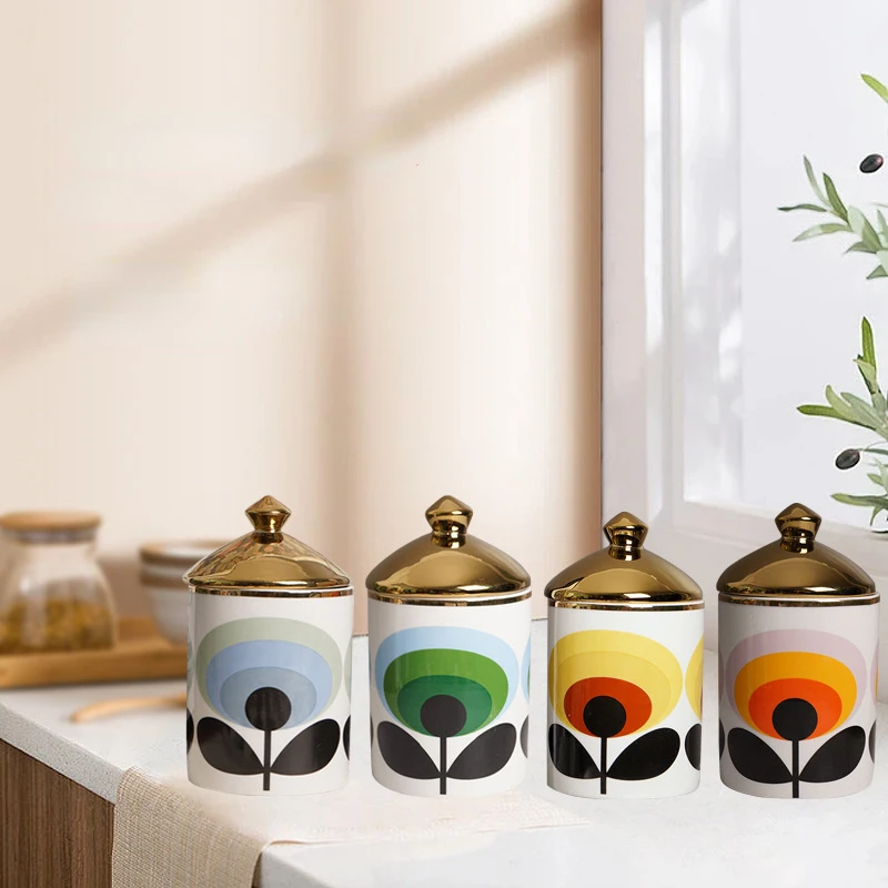 

European Style Ceramic Decorative Jar Home Accessories Flowers Candle Jar small bottle