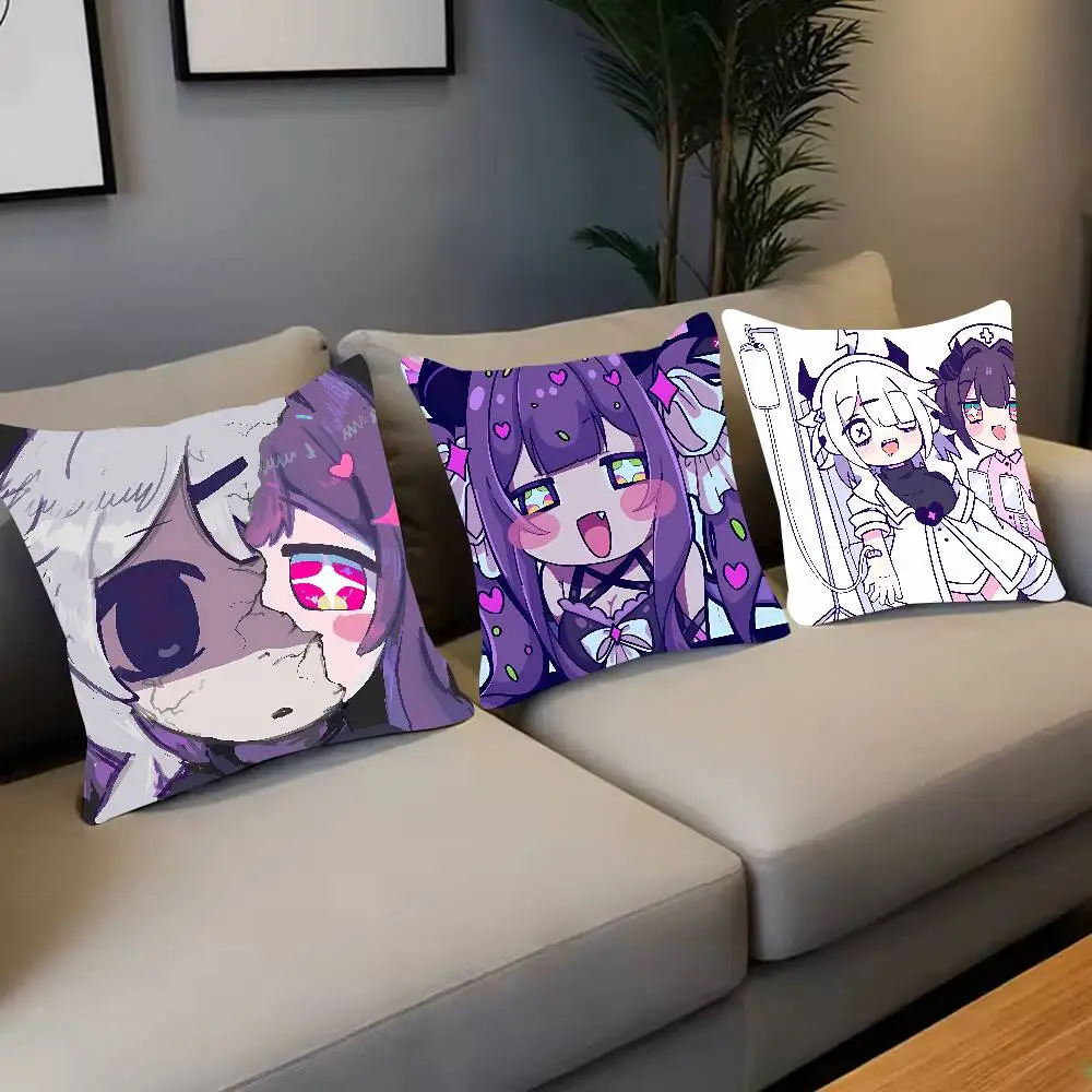 Rhythm-Based Visual Novel Game Yunyun Syndrome Cushion Cover Decor Home Throw Pillow Covers For Couch Camping Pillow Cover Decor