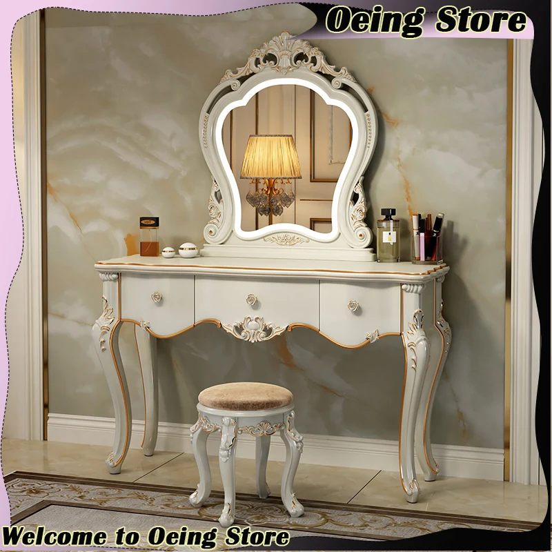 

Luxury Storage Dressing Table Jewelery Box Nordic Luxury Dresser Bedroom Mirror Tocador Maquillaje Home Furniture Decoraction