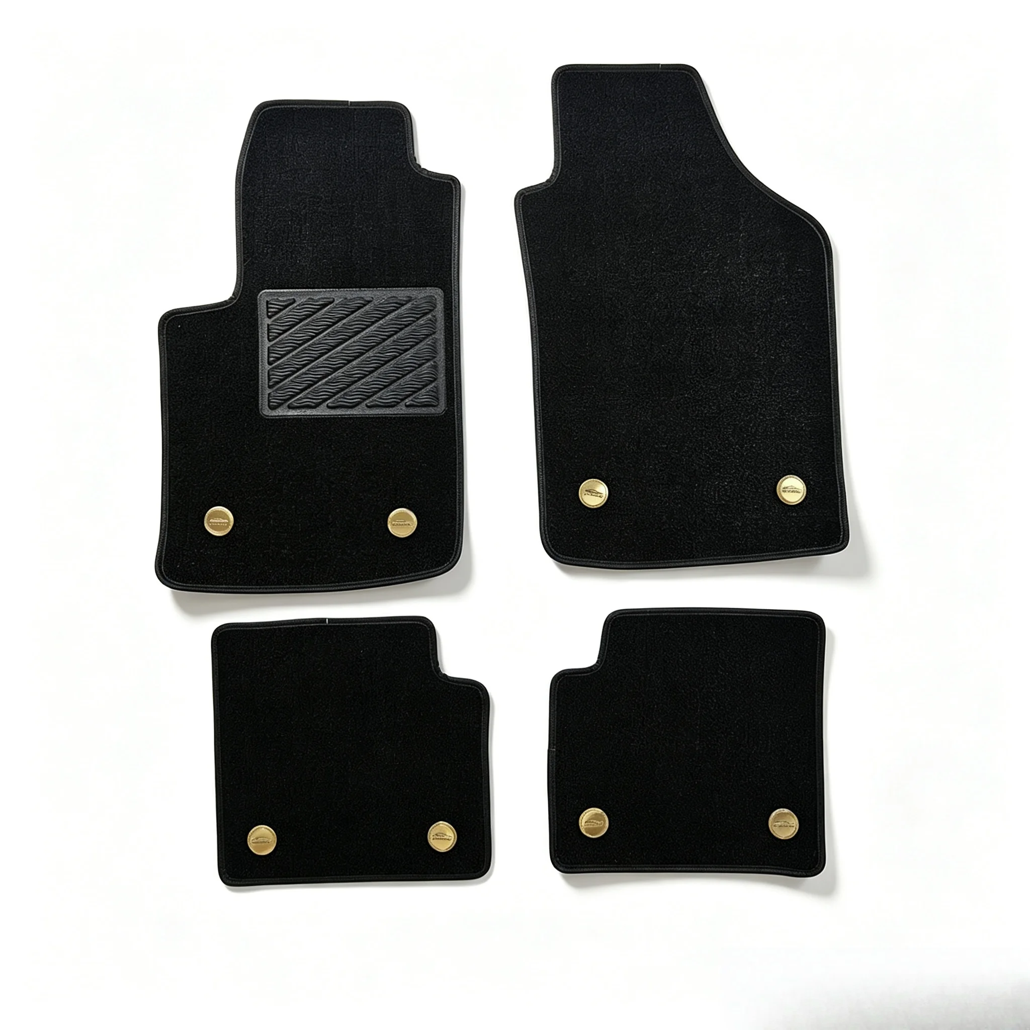 For Fiat 500 Abarth 595 695 PU Leather Car Floor Mats 3 Piece Foot Mat Set Black Grey Houndstooth LHD RHD