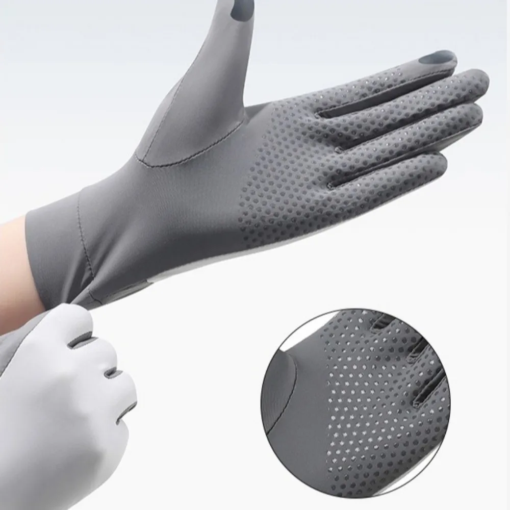 

Перчатки из ледяного шелка с сенсорным экраном, высокоэластичные дышащие перчатки для верховой езды, анти-УФ-нескользящие варежки для вождения, велосипедное вождение