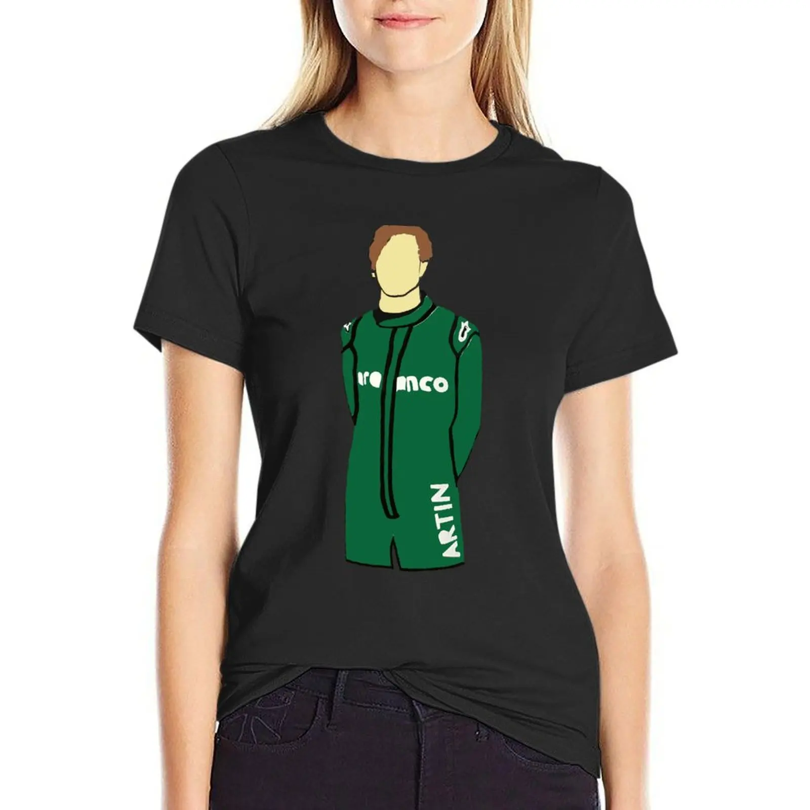 sebastian vettel green T-Shirt customizeds lady clothes t-shirt dress for Women long