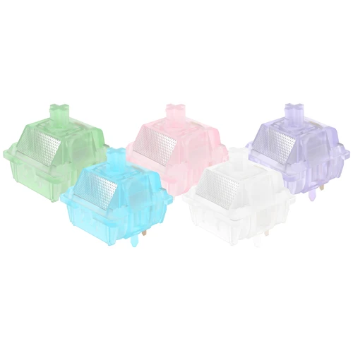 Interruptores de cristal de mar DUROCK, resorte de reducción de ruido de 62g, carcasa de nailon de polímero completo, interruptores de teclado lineal MX súper suaves RGB