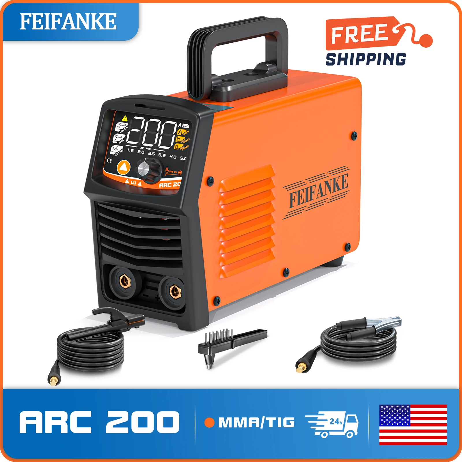 FEIFANKE ARC200 200A 110V MMA Welding Machine TIG LED IGBT Inverter Synergic Control Welder Machine with Hot Start