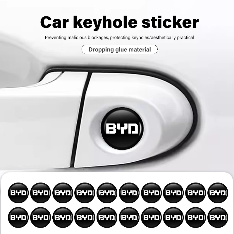 8pcs Car Door Keyhole Sticker Lock Protector Anti-blocking Decal For BYD For BYD Plus Ea1 Song Max Tang Dmi 2din Pro E2