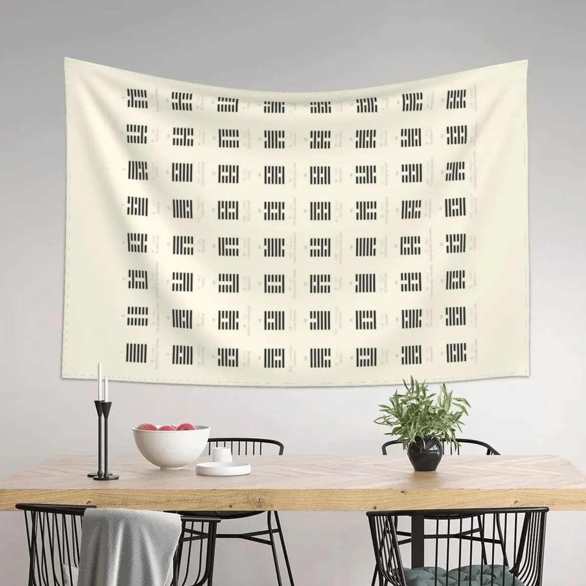

I Ching Chart With 64 Hexagrams (King Wen sequence) Tapestry Room Decorator Home Decoration Home Decorations Aesthetic Tapestry