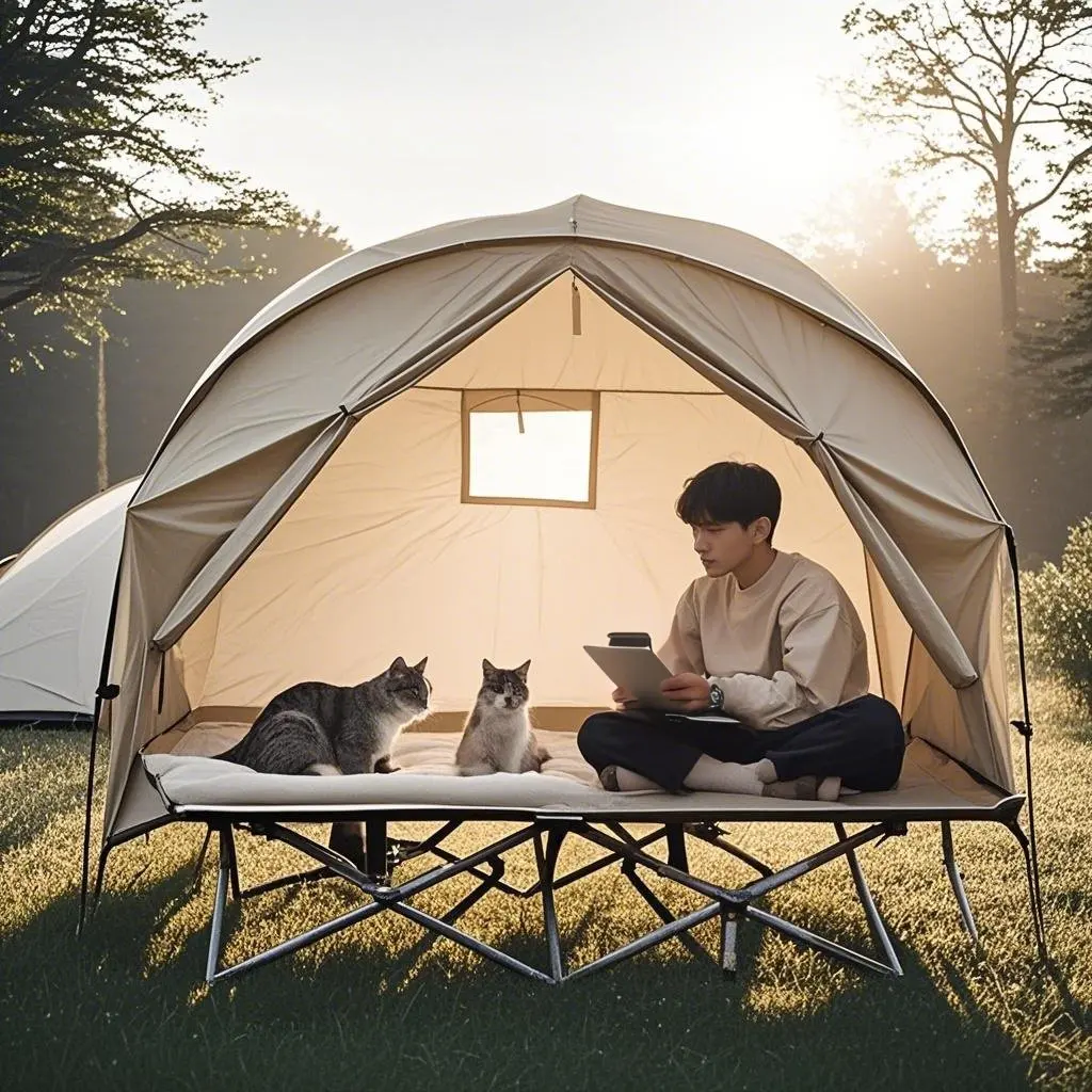 

1 Person Outdoor Cot Tent, Portable Camping Bed Tent ,off Ground Tent,Exclude Bed CZX-884 Tent Build on Cot or Use Alone