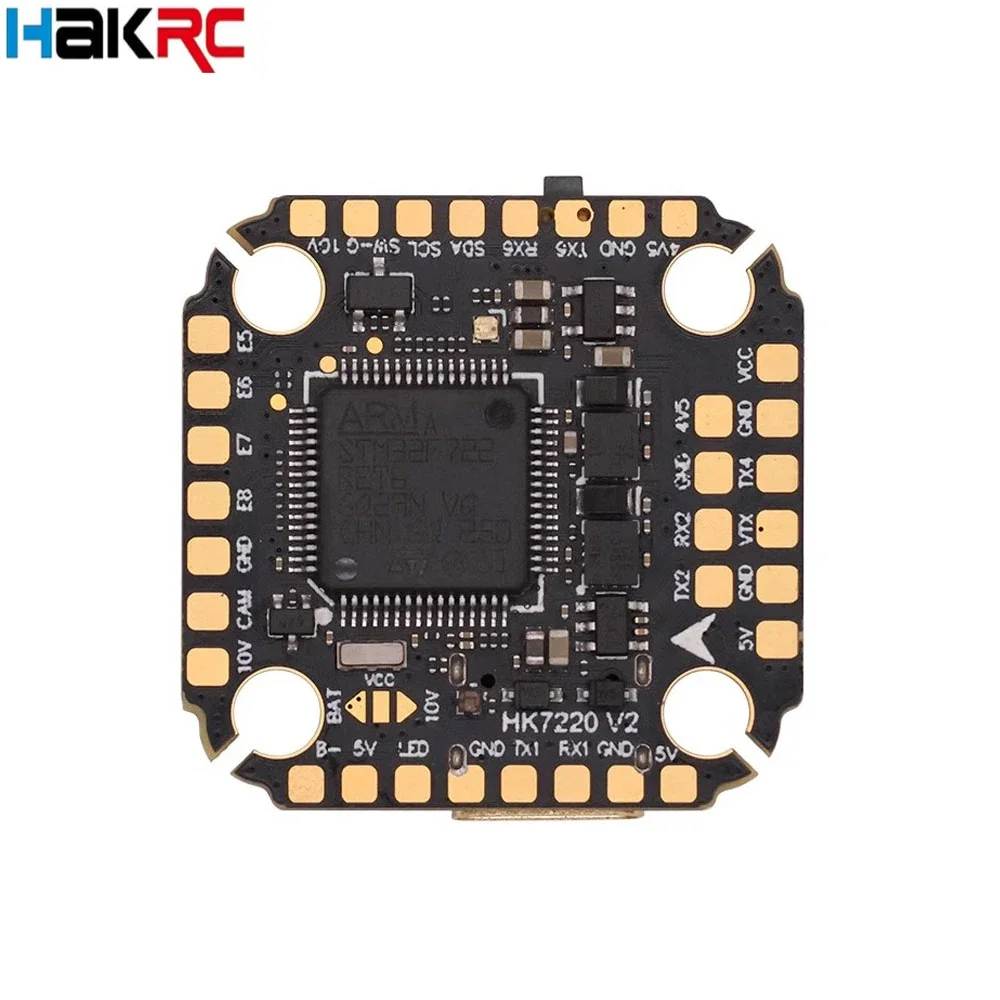 HAKRC F722 V2 Mini Flight Controller 5V/10V Dual BEC Barometer Dual Gyroscope 20x20MM 2-6S Suitable for RC FPV Freestyle Drone