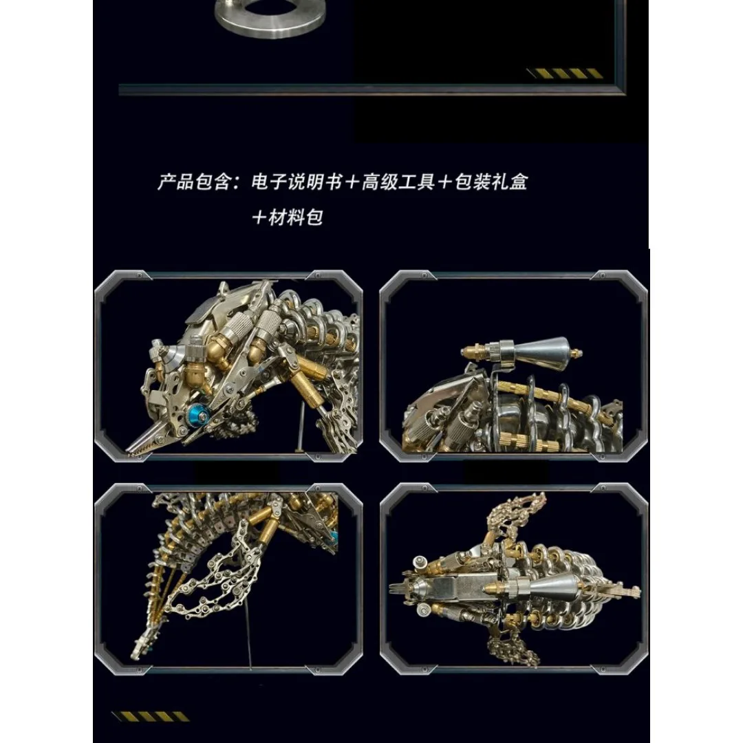 Conjunto de metal de delfín de alta dificultad, bloques de construcción de juguete, rompecabezas tridimensionales 3D, modelos DIY hechos a mano, regalos