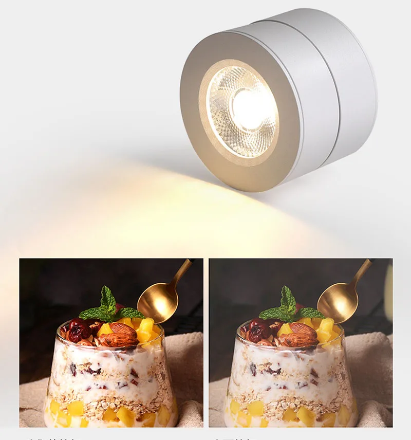 LED Surface Mounted Downlight Dimmable Ceiling Spot Adjustable 360 Rotating 7W 10W 12W Lamps For Home Indoor Lighting Fixture