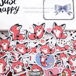 38 stuks kleine vos hand account cartoon sticker hand account schattige diy fotoalbum ins waterdichte pasta cane doorschijnende decoratie