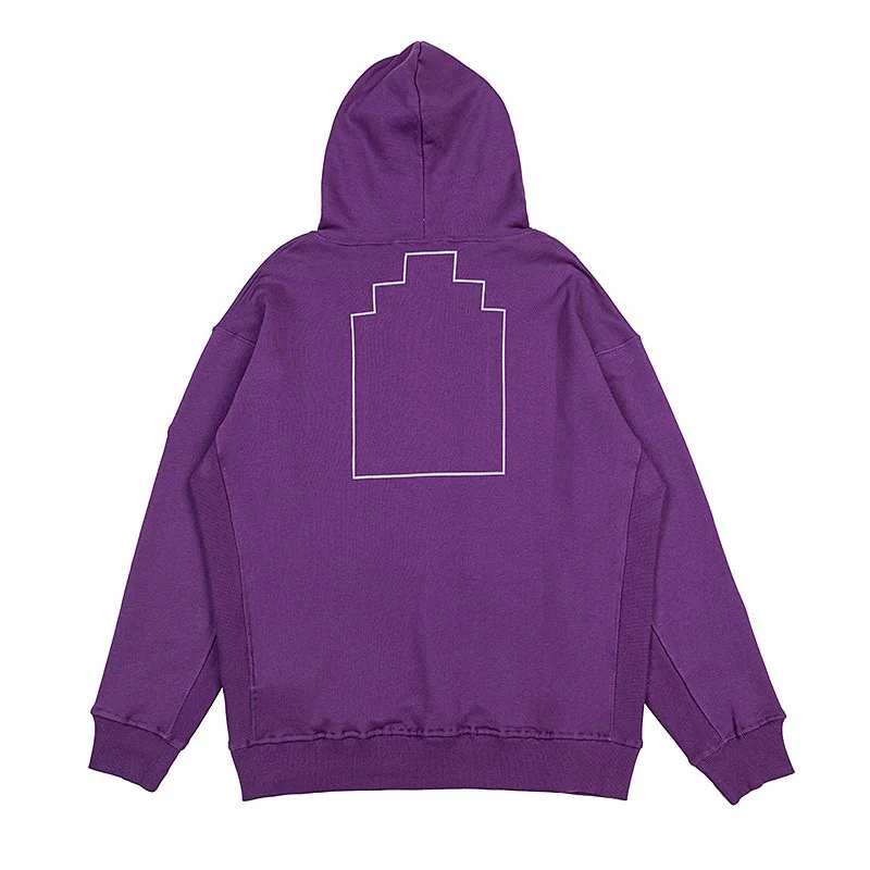 Hip-Hop Loose Purple CAVEMPT C.E Hoodie Men Woman 2022fw Casual Pullover Heavy Fabric Splicing Cav Empt Sweatshirts Inside Tags