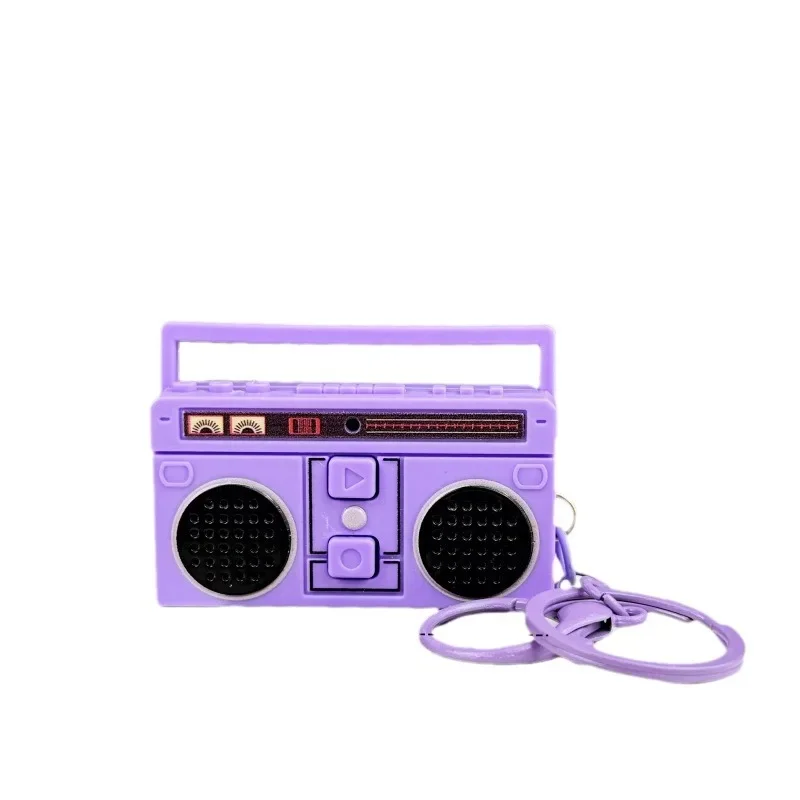 Retro Dollhouse Miniature Radio Recorder With Recording And Playback Function Toy Dollhouse Funny Pendant Ornament Keychain