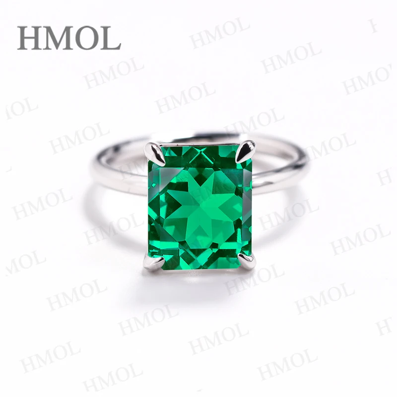 

Moissanite VVS1 925 Multicolor Silver Radiant Cut Solitaire Ring Sparkling Elegant Engagement Jewelry for Women