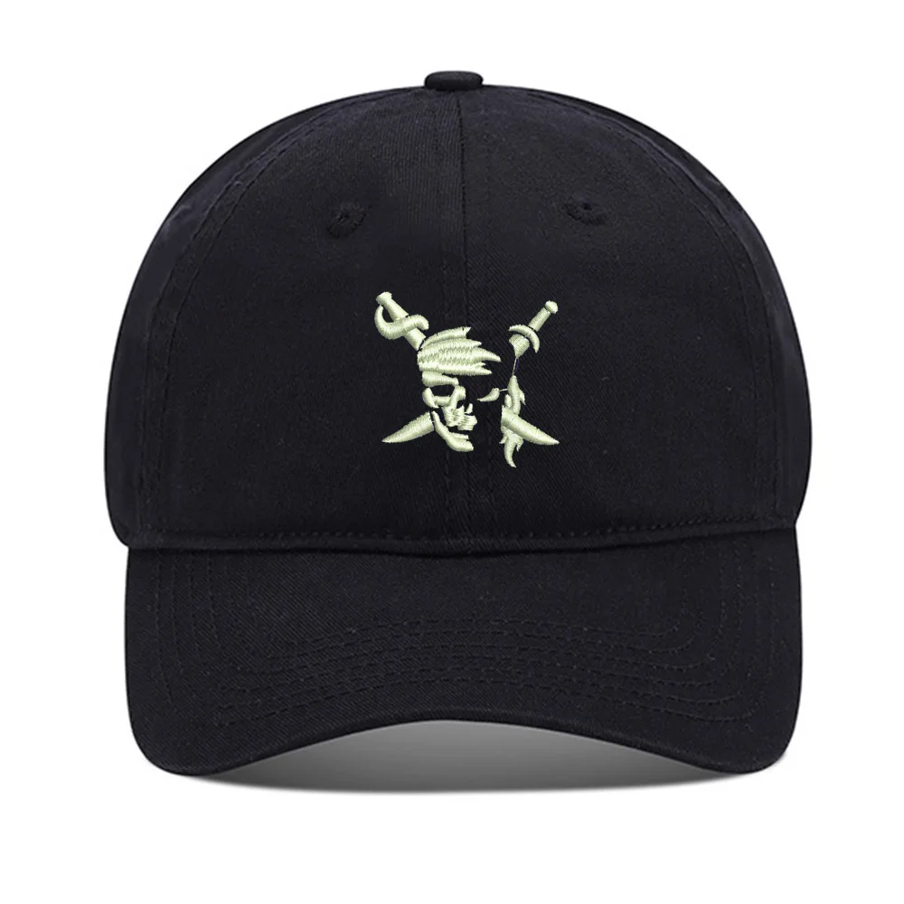 

Lyprerazy Baseball Caps Pirate Skull & Swords Unisex Embroidery Baseball Cap Washed Cotton Embroidered Adjustable Cap