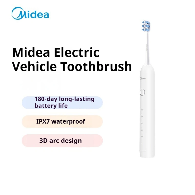 Midea MC-AJ0101 Cepillo de dientes eléctrico mejorado de 5 modos recargable sónico automático para adultos estudiantes viajes en casa