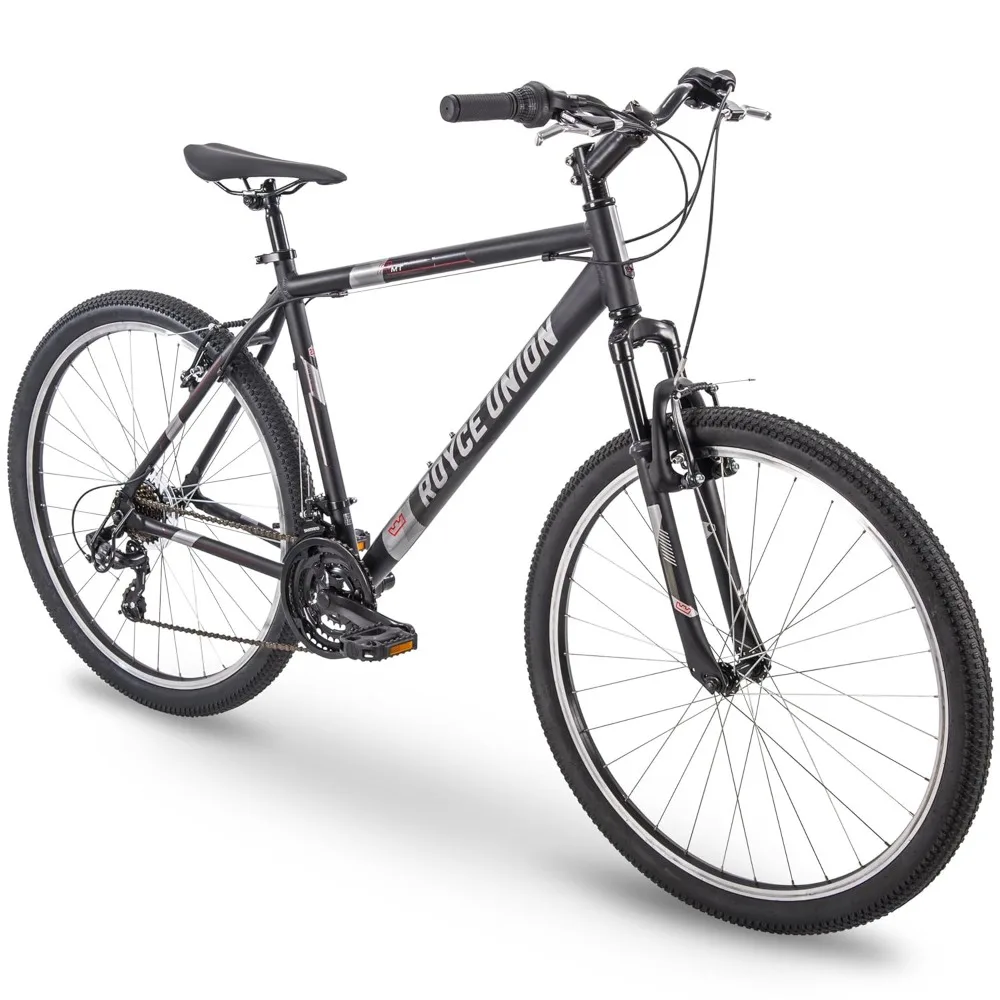 

RMT 27.5" Mens 21-Speed All-Terrain Mountain Bike, 18" Aluminum Frame, Twist Shift, Matte Black