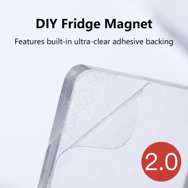 9~50Set 5×3cm DIY Acrylic Magnet Kit Refrigerator Magnet Rectangle Home Decoration Custom Photos Postcard Handmade Crafts