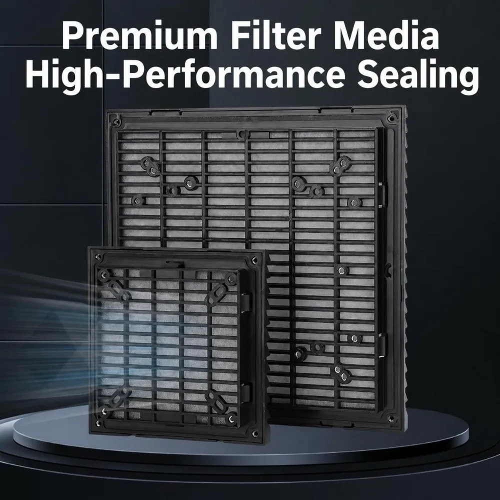 Air Ventilation System ABS Vent Grille Black Dustproof Louver Vent Waterproof Air Vent Control Box