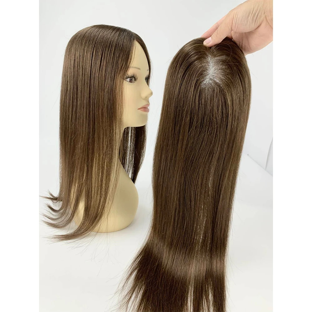 Brazilian 5.5x6inch 100% Real Virgin Human Hair Toupee for Women Dark Brown Color #2 16inch 20inch Wholesale Price